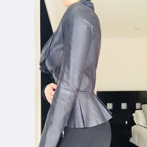 BOD & CHRISTENSEN DRAPED LEATHER JACKET